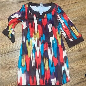 Colorful Abstract Print Women's Dress